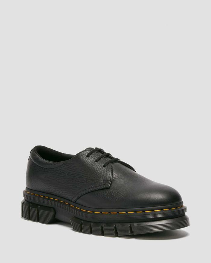 Dr Martens Mens Rikard Lunar Leather Platform Oxfords Black - 39527IRKC